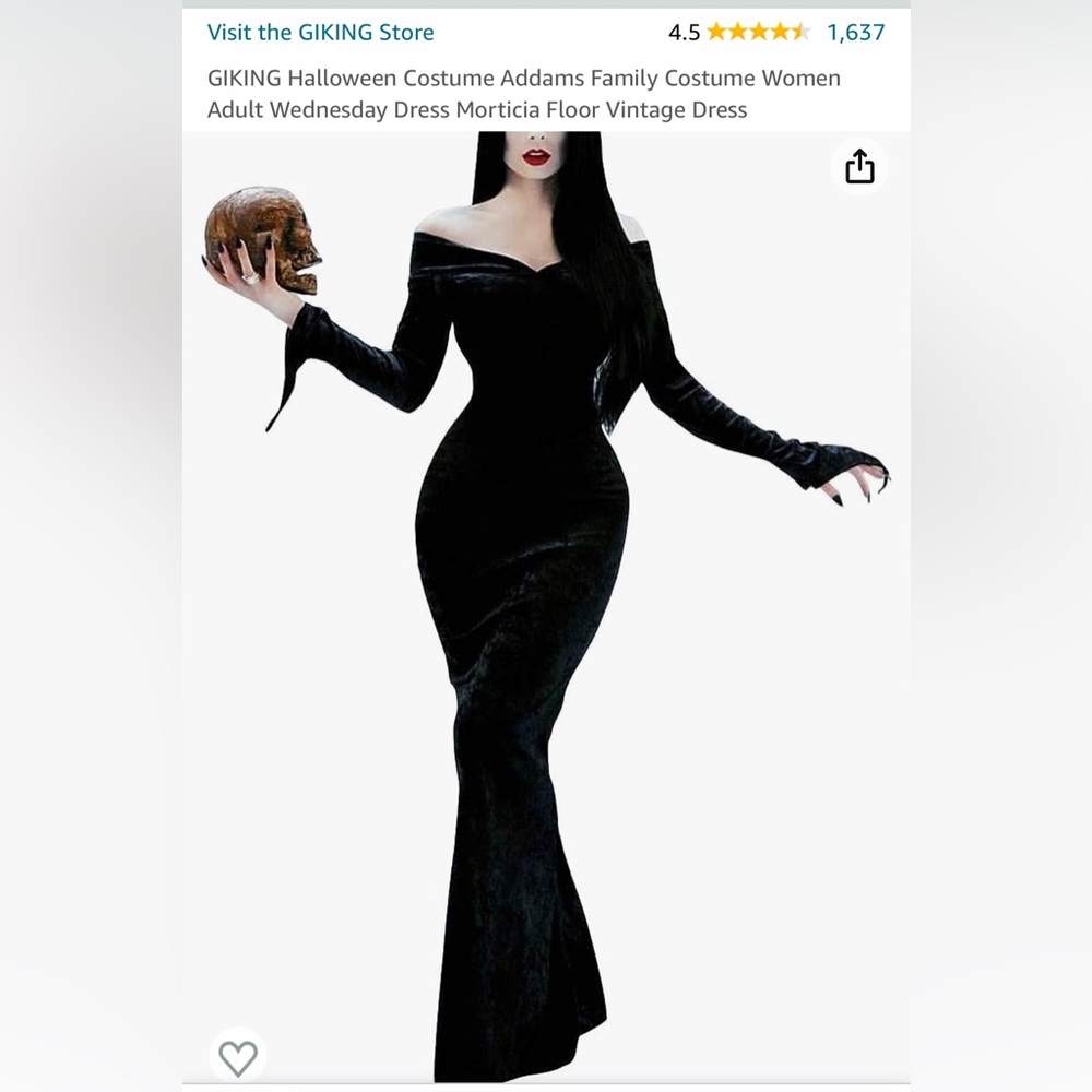 Women’s Morticia Addams dress and wig 🖤🌹